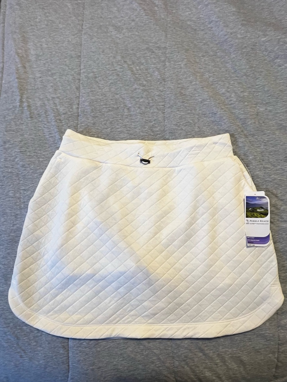 Pebble Beach White Quilted Mini Skort